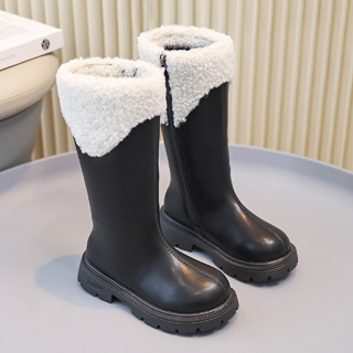  Bốt đùi cổ lông sang chảnh cho bé da mềm đế chống trơn trượt 26-36 