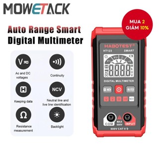 Đồng hồ vạn năng kỹ thuật số Mini thông minh HT123 có phạm vi tự động, điện áp AC / DC, điện trở và chức năng NCV
