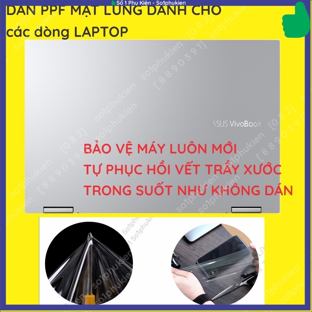 Dán PPF mặt lưng laptop theo yêu cầu - các dòng máy laptop