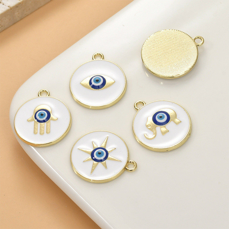 Mặt dây chuyền Devil 's Eye Sun Elephant Gesture Tấm tròn