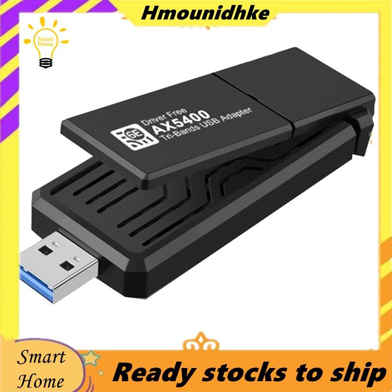 AX5400 WiFi 6E Bộ chuyển đổi USB Thẻ WiFi không dây 2.4G / 5G / 6GHz Ba băng tần 5400Mbps USB3.0 WiF