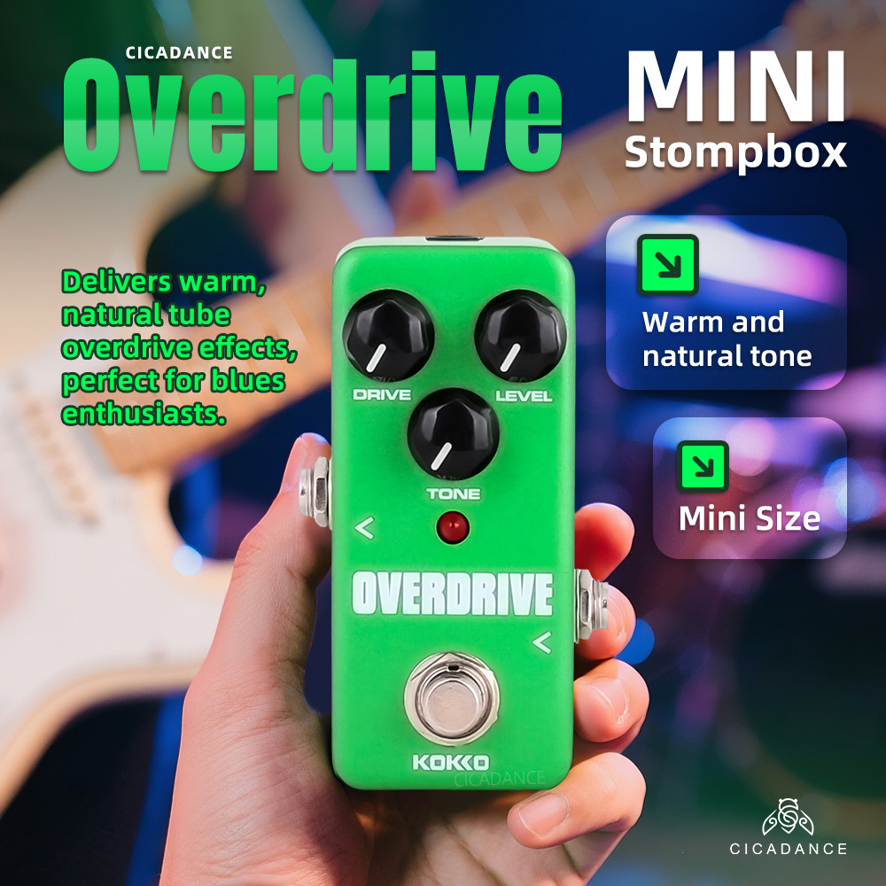 KOKKO FOD3 Pedal Overdrive Cho Guitar Điện Hiệu Ứng Overdrive Kích Thước Nhỏ Với Mạch Vòng Qua Thật 