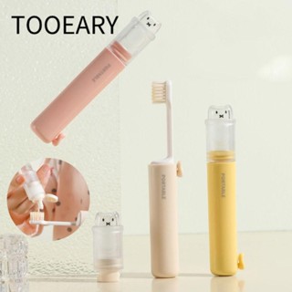  Hộp đựng kem đánh răng TOOEARY Bàn chải đánh răng du lịch có thể gập lại di động Bộ bàn chải đánh răng Mini 2 trong 1 sáng tạo dành cho du lịch cắm trại ngoài trời 