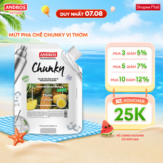 Mứt Pha Chế Thơm - Có miếng trái cây thật - Nguyên liệu pha chế - ANDROS CHUNKY - 1kg