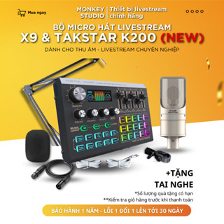 Bộ Combo Mic Thu Âm Hát Livestream Sound Card X9  & Mic K200 Chống Ồn Dành Cho Điện Thoại