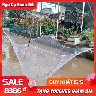 Vó kéo cá, vó đánh bắt cá, tôm, cua, tép, vó đan tay dù trắng thái lan