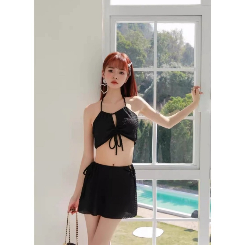 Set bộ đồ bơi bikini áo tắm ba chi tiết có đệm ngực thiết kế cổ yếm buộc dây gợi cảm HMH BKN46 | BigBuy360 - bigbuy360.vn