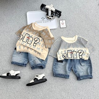  Set bộ cộc quần bò họa tiết thiết kế quần ngố jean phong cách phù hợp cho bé từ 8-30kg