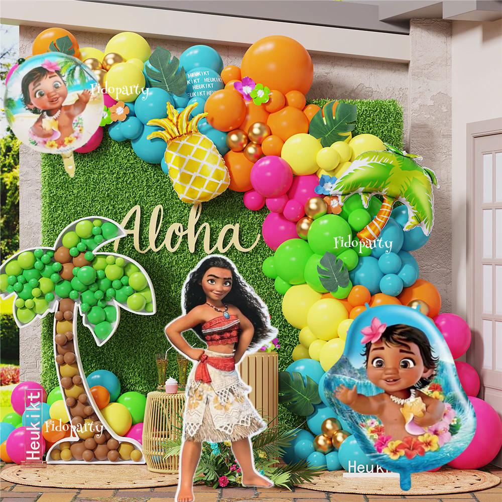Moana Bóng Vòng Hoa Bộ Bóng Moana Tiệc Sinh Nhật Cho Bé Trang Trí