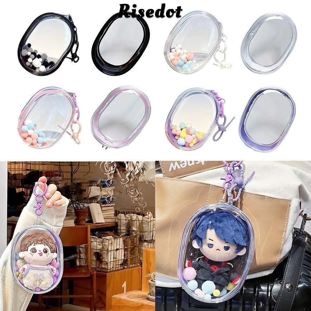 Risedot Cotton Doll Clear PVC Protective Bag Portable Cable Organizer Box Storage Pouch Keychain Bag