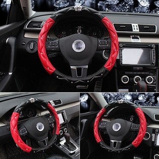 Vô lăng da 38cm bọc vô lăng ô tô kim cương giả 38cm vỏ vô lăng ô tô bảo vệ