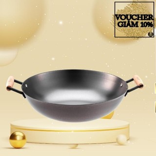 Chảo gang 36 cm chuyên xào đúc công nghệ mới La gourmet Nitrigan lòng sâu 6L - Siêu bền- không lo bị bong tróc