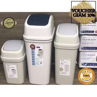 Thùng rác nắp lật kèm lõi cao cấp  Inochi - Kháng khuẩn kháng mùi Ag+   5 Lít -10 Lít - 15 Lít