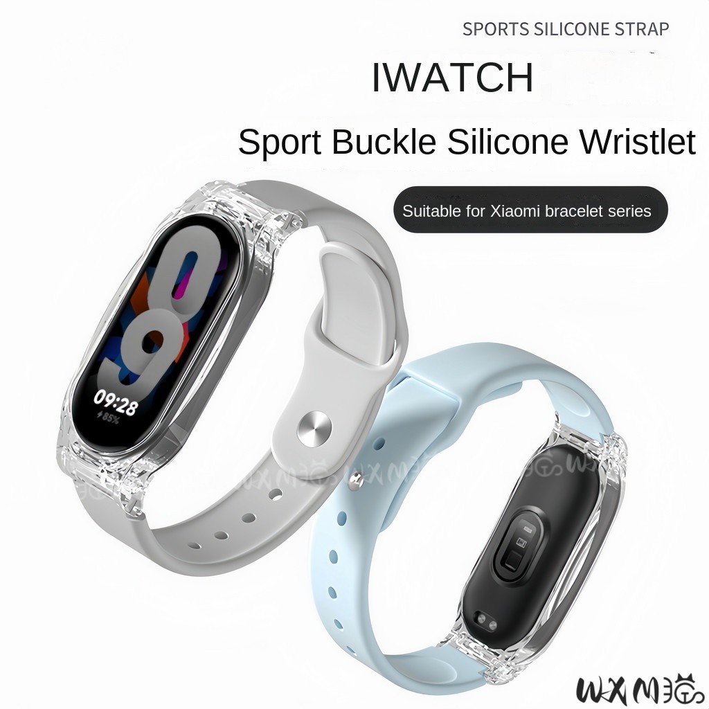 Dây đeo đồng hồ silicon thân thiện với da Cho Xiaomi Mi Band 5 6 7 8 9 10 Pro