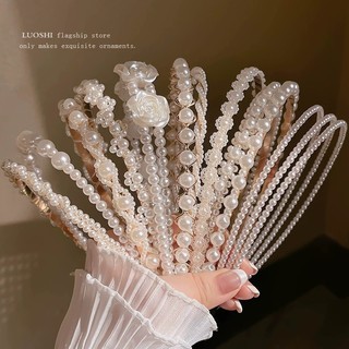  Băng đô bờm cài tóc ngọc trai đính đá phong cách Hàn Quốc Aminta mấn áo dài tết cô dâu cho nữ tiểu thư đẹp sang trọng 