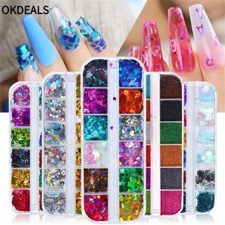 Bột Kim Tuyến Lấp Lánh 3D Lấp Lánh Dành Cho Trang Trí Móng Tay