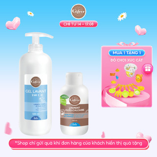 Bộ đôi sữa tắm gội cho bé gel lavani gifrer 500ml 2 trong 1 + kem thay tã gifrer 100ml nhập khẩu pháp