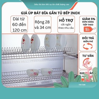 Giá khay kệ để úp bát đĩa chén ly inox 304 gắn tủ bếp