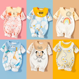 100% Cotton Bé Onesie Dài Tay Xuân Thu Quần Áo Bé Trai Quần Áo Mùa Đông Cho Bé Bộ Đồ Ngủ Trẻ Sơ Sinh Quần Áo Bé Gái Quần Áo