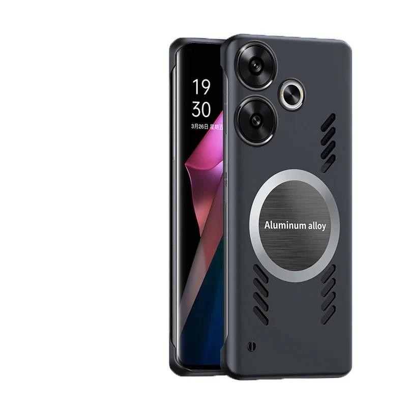 Dành Cho Xiaomi Poco F6 Redmi Turbo 3 Graphene Làm Mát Siêu Mỏng Từ Tính Không Khung Tản Nhiệt PC Vỏ Điện Thoại