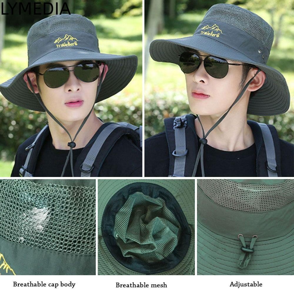 LYMEDIA xô nam thêu thoáng khí Mũ chống nắng