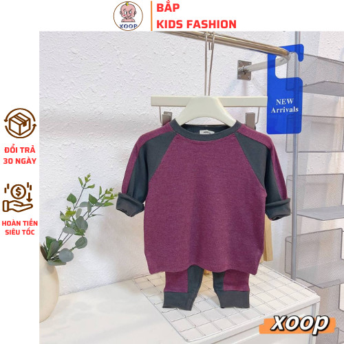 (10-21kg) Bộ dài tay XOOP raglan cotton rip phối tay chân basic cho bé XD82 Bắp Kids Official Store,