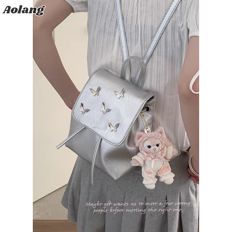 Balo nữ Aolang Butterfly phiên bản Hàn Quốc niche đẹp sức chứa lớn thời trang Ba lô đi lại cá tính
