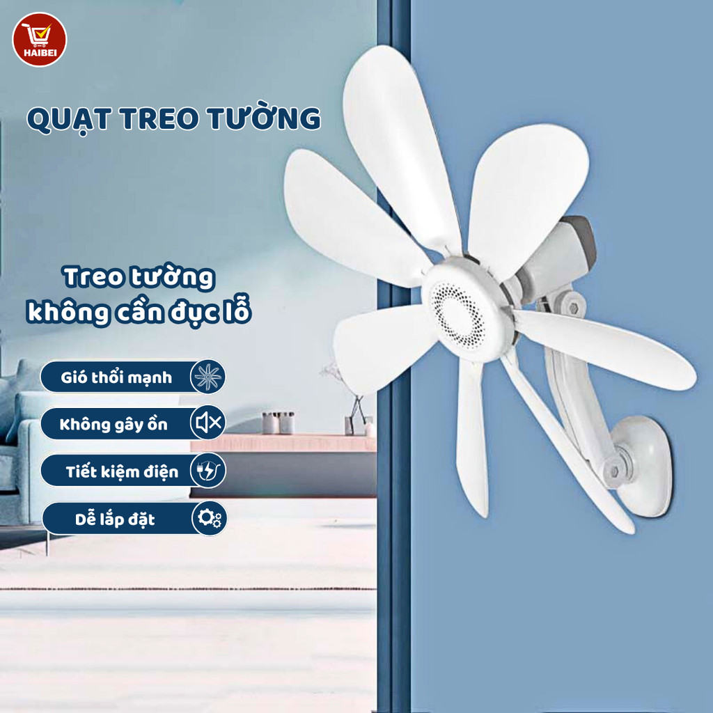 Quạt treo tường, quạt treo tường phòng tắm và nhà bếp, có thể điều chỉnh hướng 360 độ