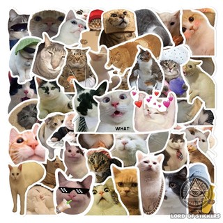  Set 50 Hình Dán Meme Sticker Mèo Cute - Sticker dán Trang Trí Mũ Nón Bảo Hiểm Ván Trượt Laptop Sổ 