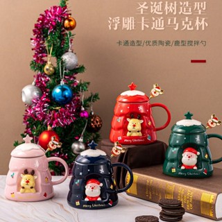  Sáng tạo chạm nổi cây thông Noel cốc sứ cốc có giá trị cao cốc giáng sinh hoạt hình dễ thương cốc giáng sinh quà tặng cố 