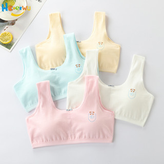Haoerwu Đồ lót trẻ em Áo ngực Cotton chống va đập cho bé gái từ 8-16 tuổi