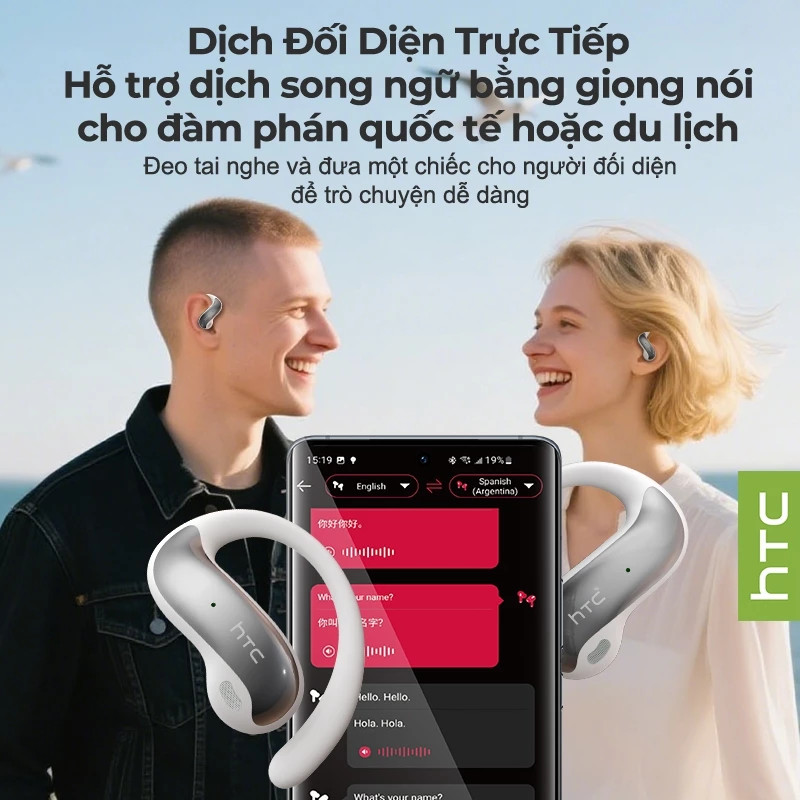 Bảo hành một năm HTC NE30 AI Dịch thuật thời gian thực Tai nghe BluetoothTWS Bluetooth 5.4 Chất lượng âm thanh HiFi IPX5 Tai nghe không dây chống nước | BigBuy360 - bigbuy360.vn