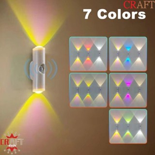 Đèn ngủ cảm biến CRAFT, Đèn LED treo tường thay đổi 3 / 7 màu không dây, Đèn trang trí di động có thể sạc lại Cảm biến chuyển động LED Tủ quần áo