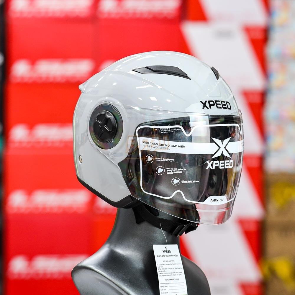 Mũ 3/4 2 Kính Xpeed HJC Nex 30 Xám Bóng Gọn Nhẹ
