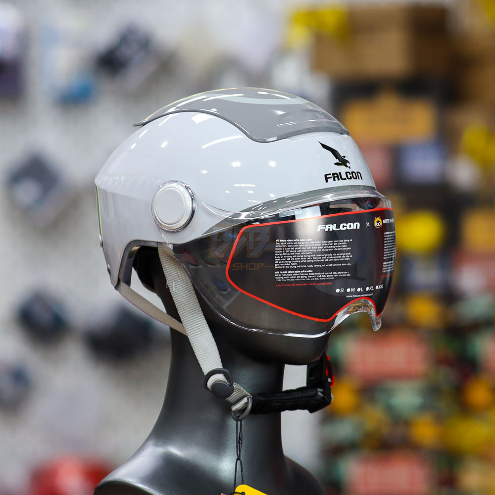 Mũ 1/2 Falcon Bee Xám Bóng Chính Hãng – Thiết Kế Mới 2025