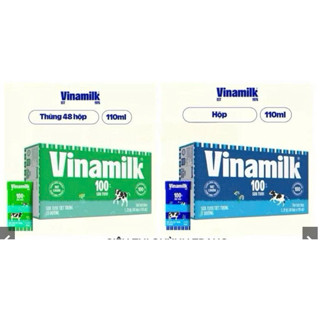  Thùng 48 Hộp x 110ml Sữa Tươi Có Đường - Ít Đường Vinamilk 100% 
