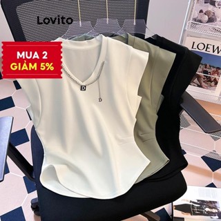 Lovito Áo thun thông thường Áo thun cơ bản trơn dành cho nữ LNE29126 (Trắng / Xanh / Đen)