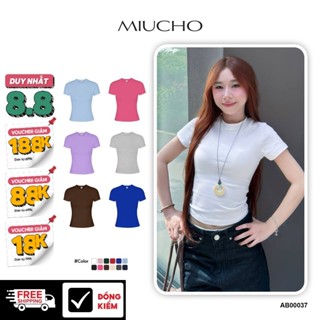 Áo baby tee ôm trơn chất vải cotton borip co giãn 4 chiều AB00037 Miucho