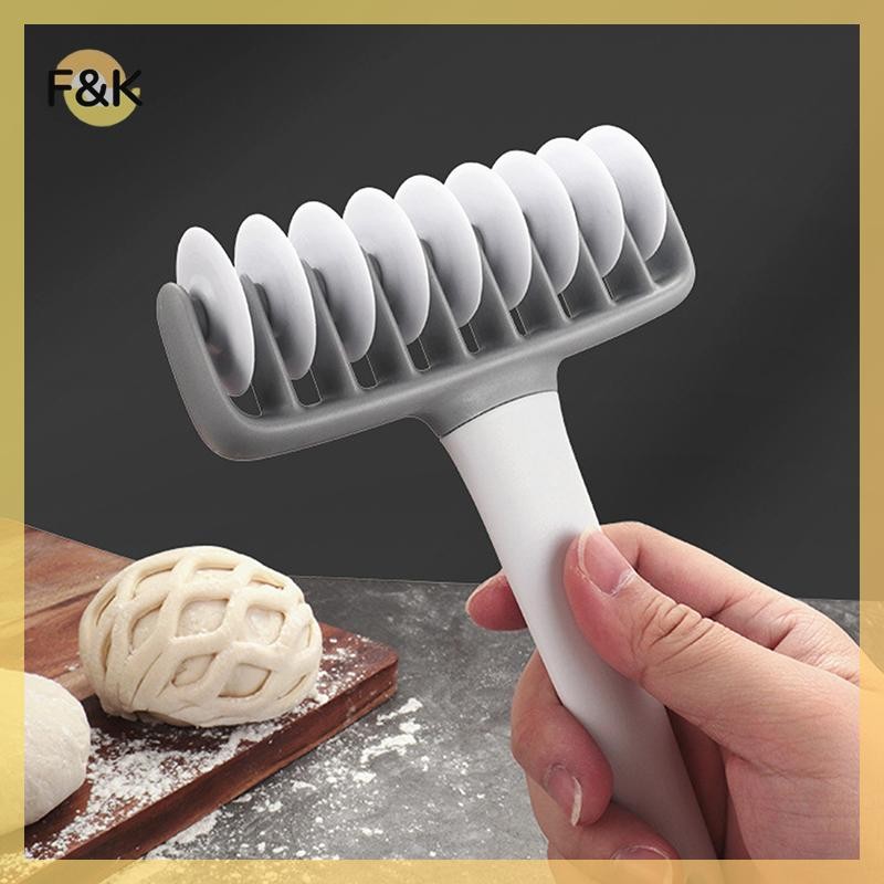 F & K Biến Smooth Baking Tool Cookie Cake Net Dough Roller Cutter Pizza Dough Roller Cutter cho nhà 