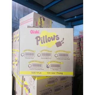  Sỉ cả thùng Snack nhân Pillows Oishi 100 gói 14g với nhiều vị sô cô la,sữa dừa khoai môn thơm ngon hấp dẫn 