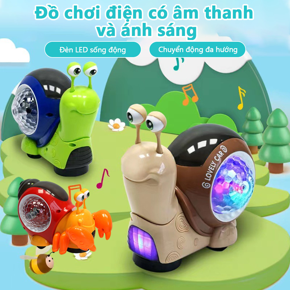 Electric Swivel Wheel Toy Car with Automatic Obstacle Cute Snail-shaped Car Light Projection Childre
