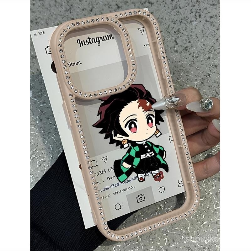 Ghost Slayer CartoonFlashing Diamond Cho iPhone 16 12 11 13 15 14 13PRO 14PRO 11PROMAX 13PROMAX 15PL