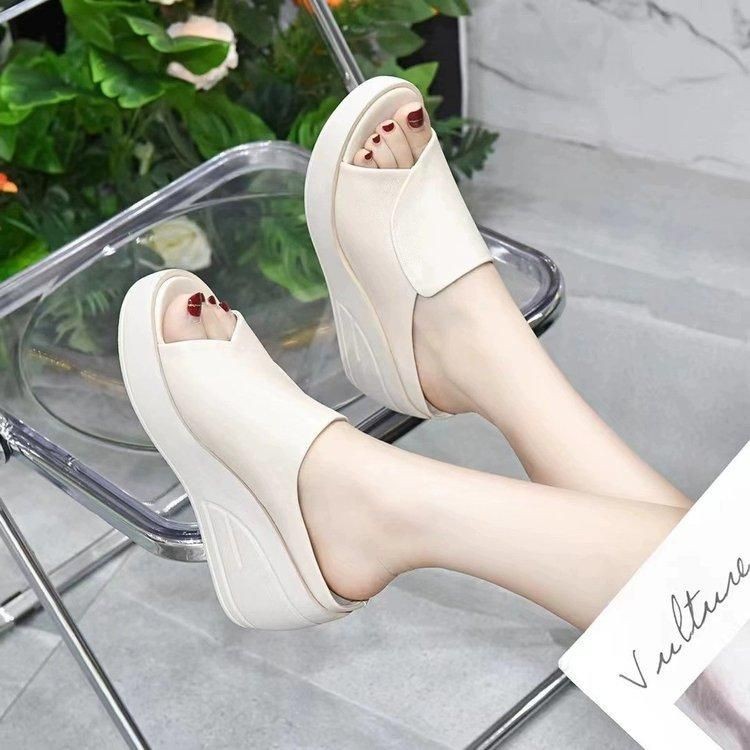Dép Lê Lười, Thoải Mái Và Dễ Phối Đồ Đế Dày, Dành Cho Nữ, Dép Lê Mùa Hè Mới