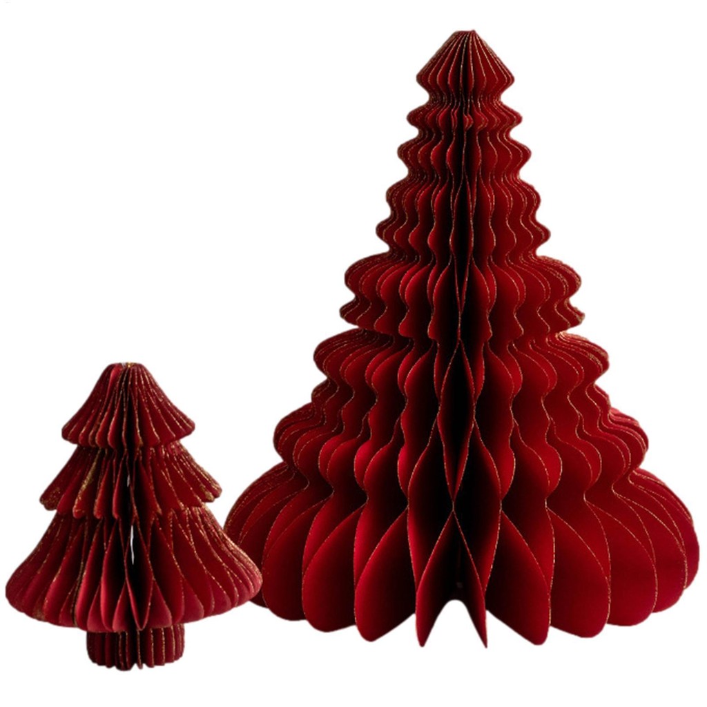 Christmas Honeycomb Table Decorations 2PCS Desktop Christmas Tree Ornament Paper Christmas Ornaments for New misevn
