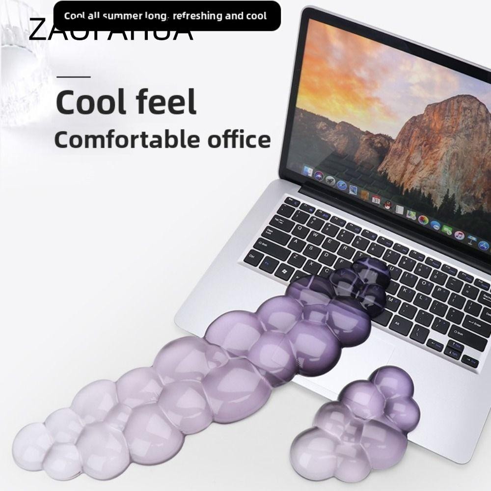Hỗ trợ cổ tay bằng silicon ZAOFAHUA, Bàn phím trong suốt hình đám mây, Miếng đệm cổ tay chống trượt di động