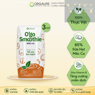    Bữa ăn tiện lợi   Sinh tố Ogo Smoothie Mắc Ca giàu Omega tốt cho tim mạch lốc 3 hộp  200ml hộp  