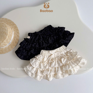   BAOBAO- HÀNG SẴN  CHÂN VÁY NGẮN CHẤM BI XẾP TẦNG XINH XẮN CHO BÉ GÁI - MZ2003 