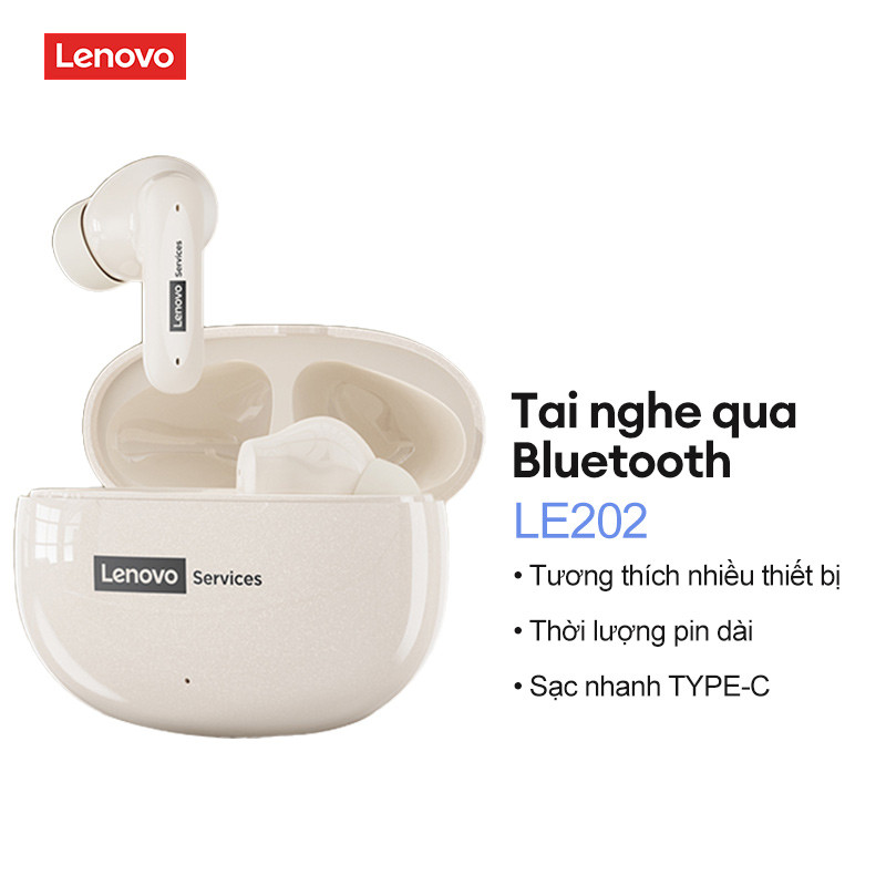 Tai nghe chơi game Lenovo LE202 Tai nghe Bluetooth Độ trễ thấp trong tai IPX4 Chất lượng âm thanh HIFI chống nước Bluetooth 5.3 | BigBuy360 - bigbuy360.vn