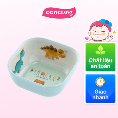 Bát ăn dặm melamine cao cấp Moreware (SW6343, vuông, khủng long)