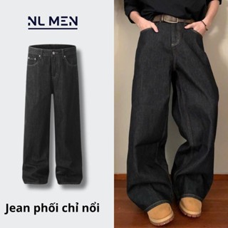 Quần Jeans Retro NL MEN Quần Kiểu Dáng Rộng Unisex Nam Nữ